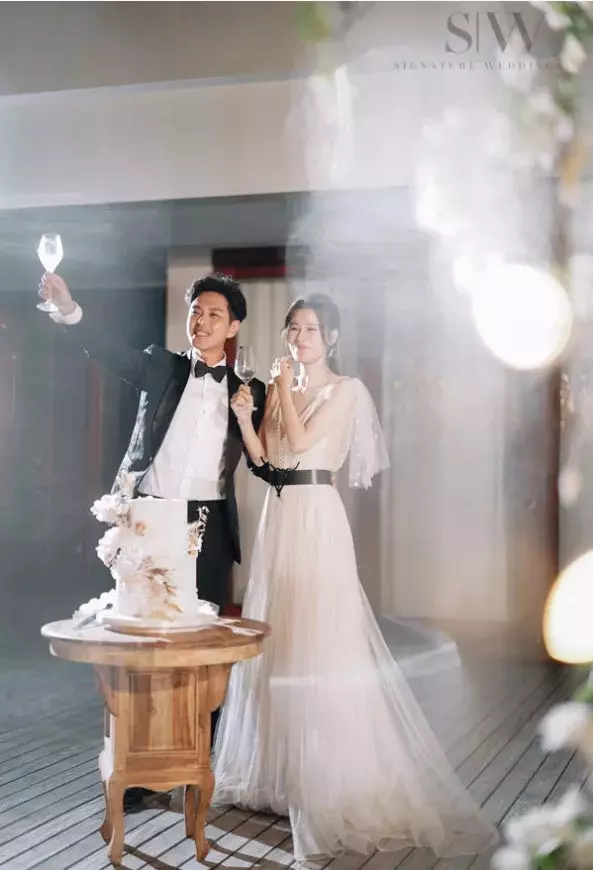 【sweet到出框!】黃翠如蕭正楠更多「婚禮花絮照」流出!新娘粉裸色禮服美到不要不要~