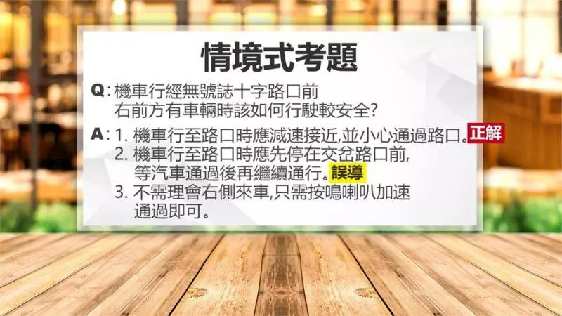 機車考照這題超難 51%考生都答錯