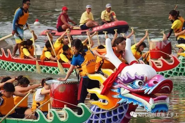 幼兒園親子手工之端午摺紙:折一紙龍舟與粽子,做節日的應景之作