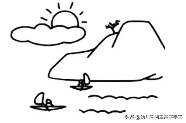 山水田園風光的簡筆畫，和孩子一起感受自然！