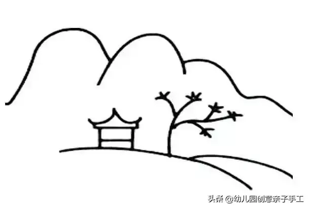 山水田園風光的簡筆畫，和孩子一起感受自然！