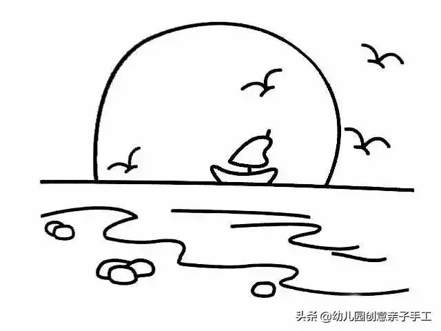 山水田園風光的簡筆畫，和孩子一起感受自然！