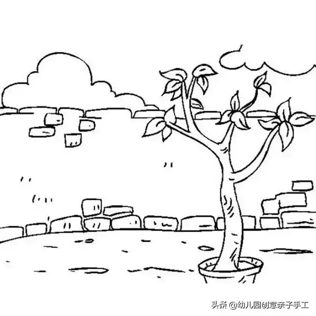 山水田園風光的簡筆畫，和孩子一起感受自然！