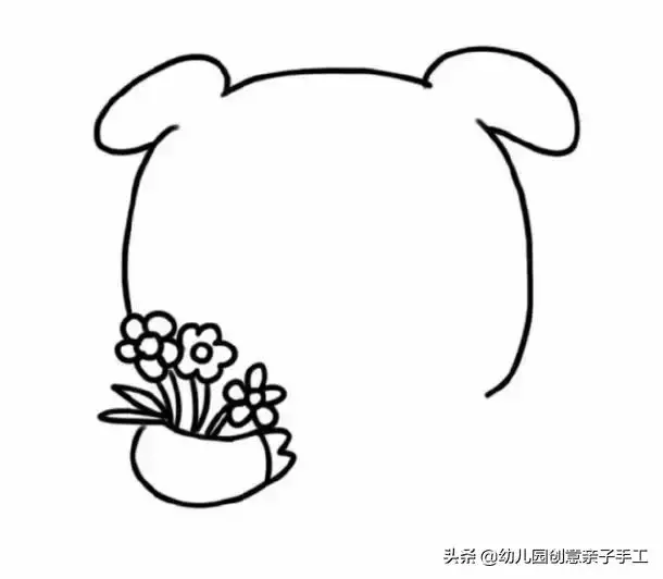 親子簡筆畫 | 可愛小豬