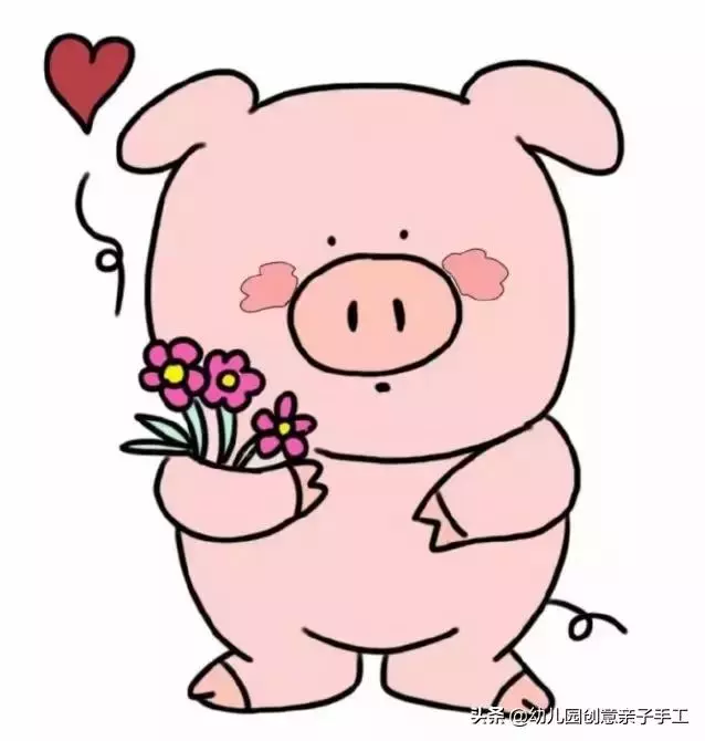 親子簡筆畫 | 可愛小豬