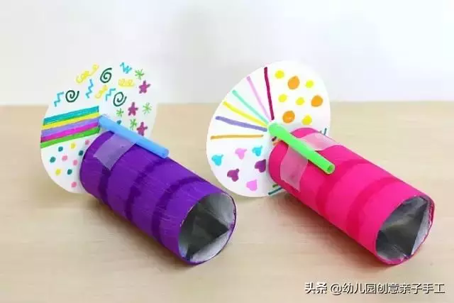 幼兒園創意親子手工之廢舊利用-捲紙筒巧妙改造成萬花筒