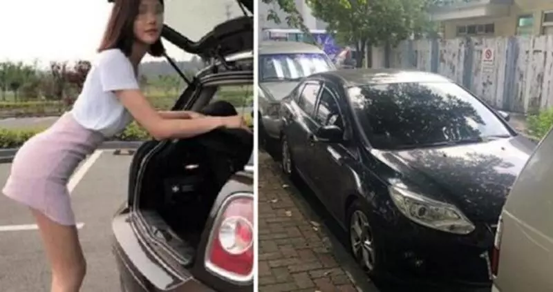 正妹路邊停車無極限!5CM距離「看妳怎麼出來」她老司機神技巧…不該低估你的!
