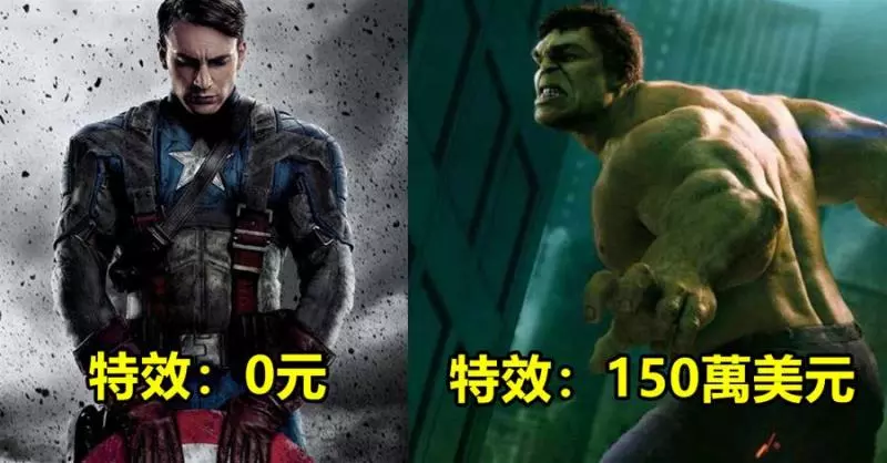 漫威的特效燒錢排名,其中美隊並不花錢,綠巨人需要50萬,而她以五千萬豪取榜首!