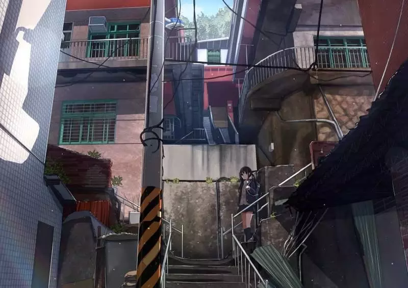 專業繪手把「照片變二次元風景」 超夢幻街道驚現「漫畫少女」網:真的是台灣嗎?