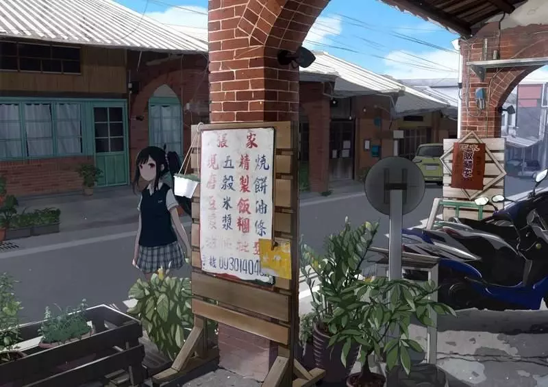 專業繪手把「照片變二次元風景」 超夢幻街道驚現「漫畫少女」網:真的是台灣嗎?