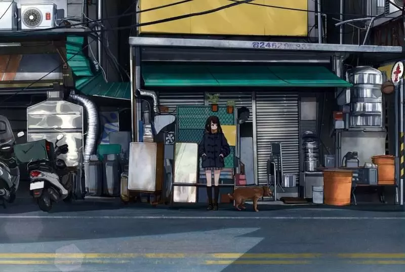 專業繪手把「照片變二次元風景」 超夢幻街道驚現「漫畫少女」網:真的是台灣嗎?