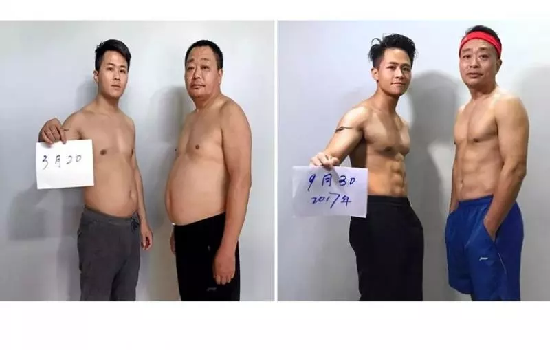 「當肉圓父子變成天菜父子」蛻變過程完整大公開:有六塊腹肌帥慘了