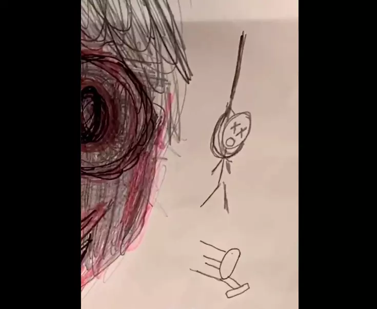 5歲小孩畫「爸爸的樣子」成果超詭異 網放大看出「要命細節」嚇壞:快救他!