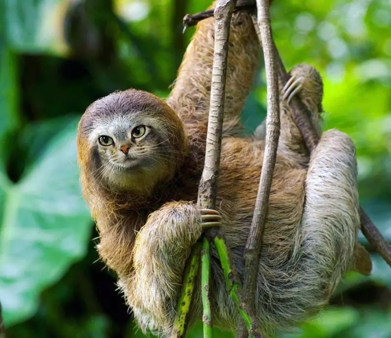 貓控能接受?世界動物變「貓咪臉」 貓+六角恐龍合體超母湯!