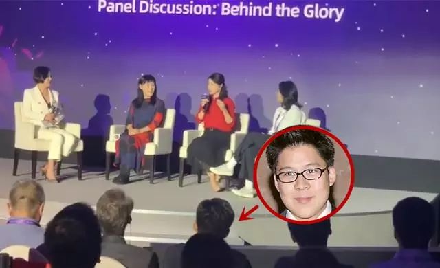 郭晶晶演講戴大鑽戒搶鏡,霍啟剛場下變迷弟,全程注視愛妻!
