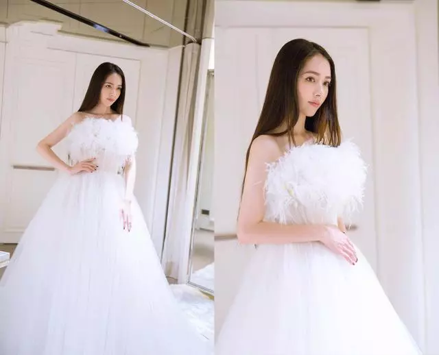 向佐賺大了!郭碧婷穿婚紗美若天仙,露香肩好身材一覽無遺!
