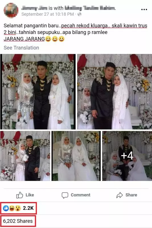 女友們同時都催婚!大馬男子「一次過」娶2位妻子!網友:臉臭到好像在離婚!