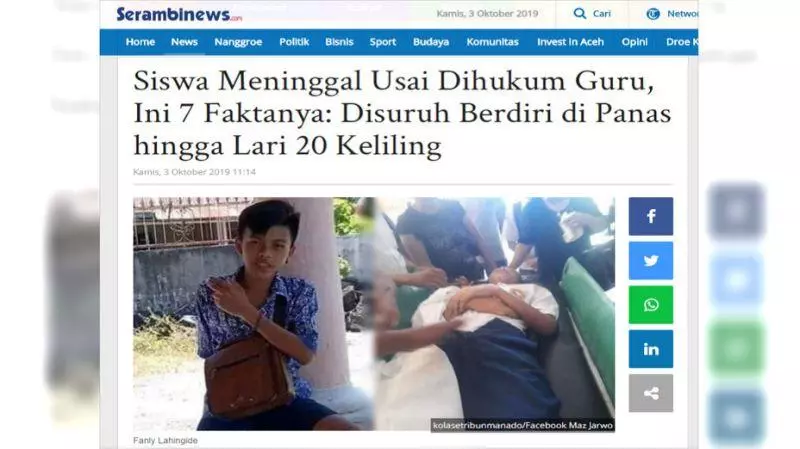 上學遲到遭罰跑操場 14歲少年暈倒身亡