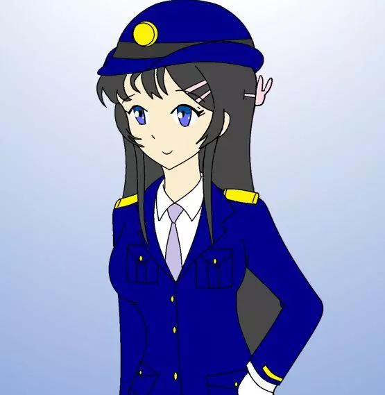 麻衣學姐化身警察署長在動漫聖地指引遊客,制服看起來真棒