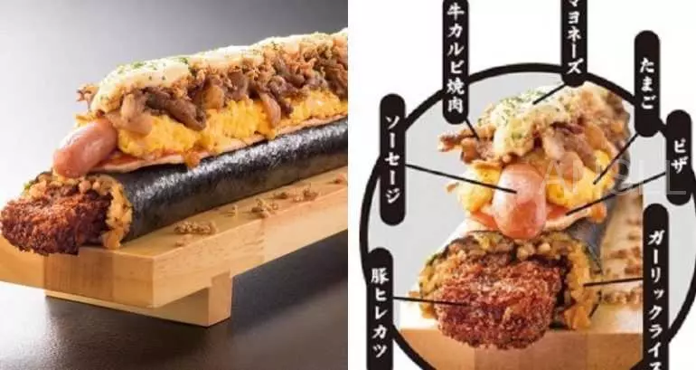 日本連鎖餐廳推出6000大卡熱量的限量版「魔鬼壽司」,堪稱「能量炸彈」 !