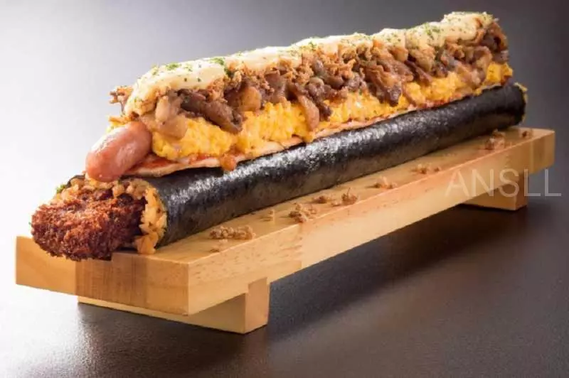 日本連鎖餐廳推出6000大卡熱量的限量版「魔鬼壽司」,堪稱「能量炸彈」 !