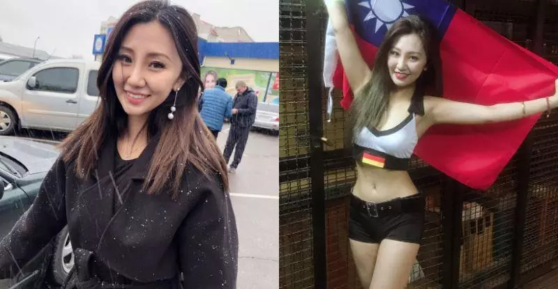 台灣的美女光!「舒涵Emily」,人在烏克蘭也不忘青天白日旗!