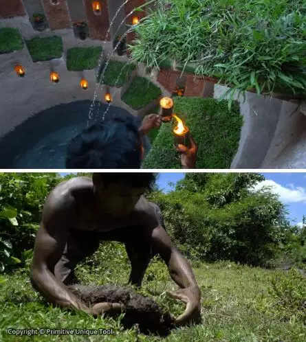 買不起就DIY!神人「徒手挖一棟豪宅」還附泳池 一走進屋內「超奢華構造」6千萬網友看呆:不輸帝寶