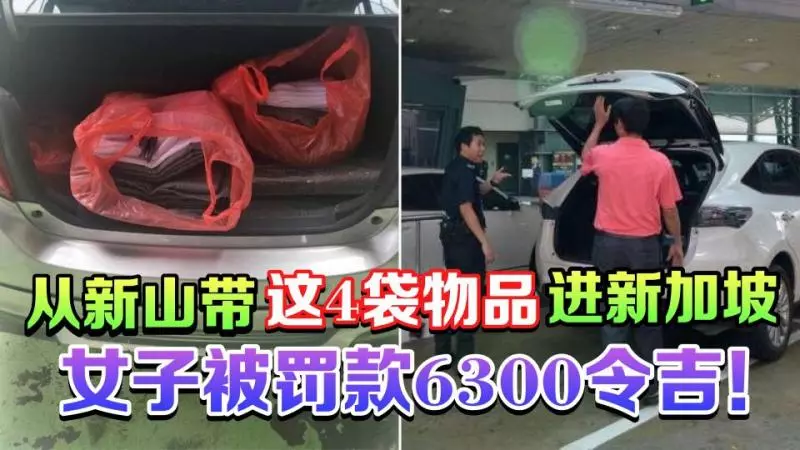 從柔佛攜帶3件物品回新加坡,大馬「阿金」 被罰1萬2225令吉!