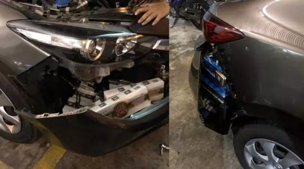 轎車防撞杆 油箱 無處不藏 獅城ICA一周破3宗香菸走私案