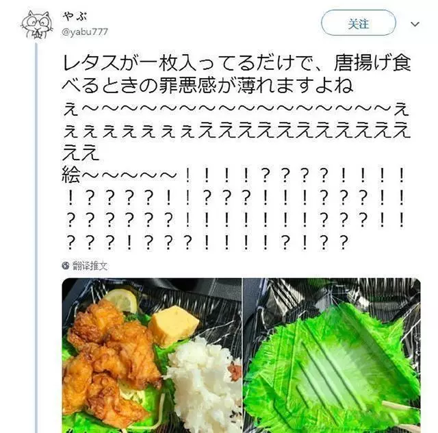 日本網友點了「炸雞」外賣後,發現生菜是印上去的,罪惡感滿滿的
