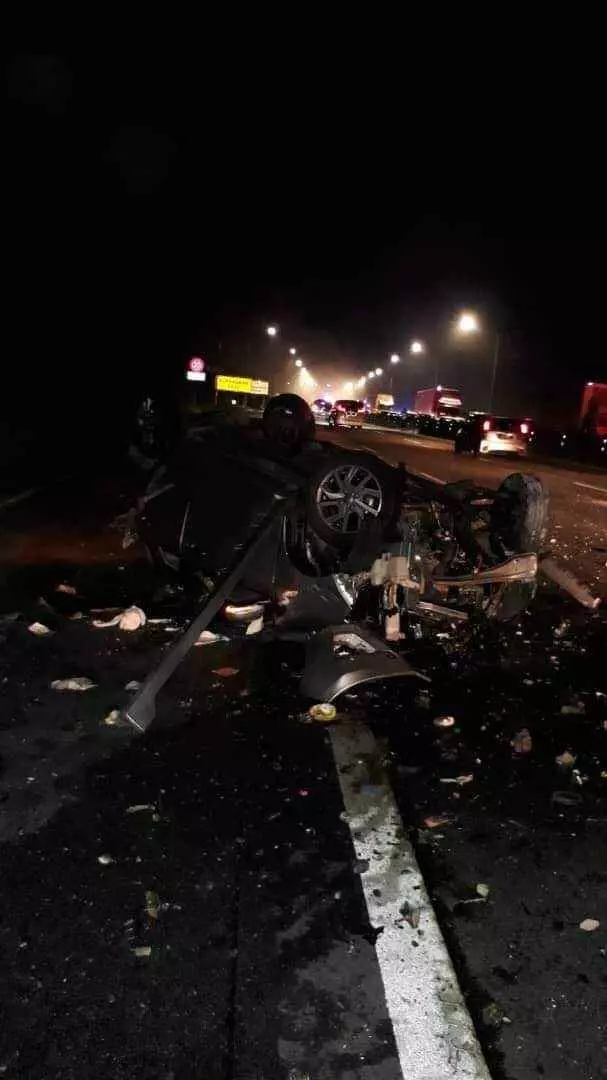 轎車遭滾落柱子壓中 華裔2男身亡2女重傷