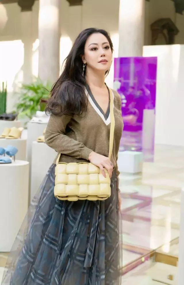 56歲章小蕙美得低調,「一襲清爽針織衫」配格紋紗裙,高級氣質讓人服氣