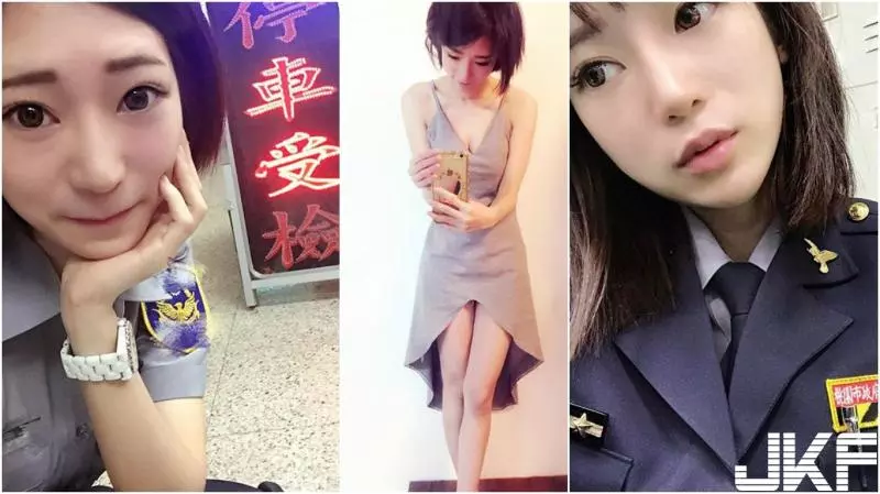 出沒在桃園!大眼正妹警察「Angel Lin」,制服底下竟有嫩白酥胸+極細蠻腰:拜託逮捕我!