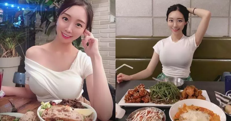 韓國吃貨部落客「박유진」 緊身上衣大啖美食,讓人食指大動!