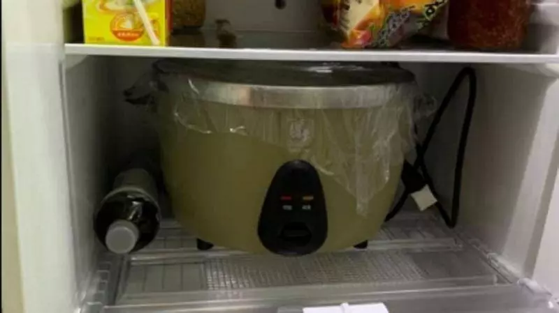 真的「整鍋」放進去!冰箱門一開笑瘋 室友天兵舉動超逗。「室友真的太天兵」。
