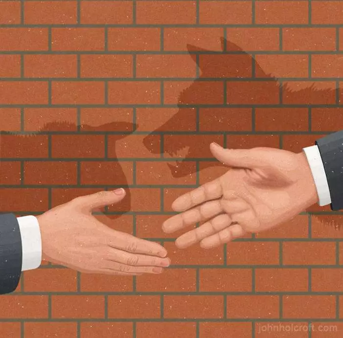 20張「諷刺現代病態社會」黑暗系插畫 你身邊也有「以利益為目的」的假朋友嗎?